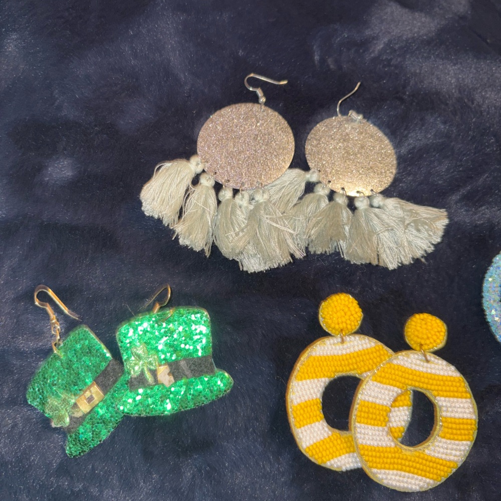 Colorful Earring Set with Fun Designs - Picture 3 of 4